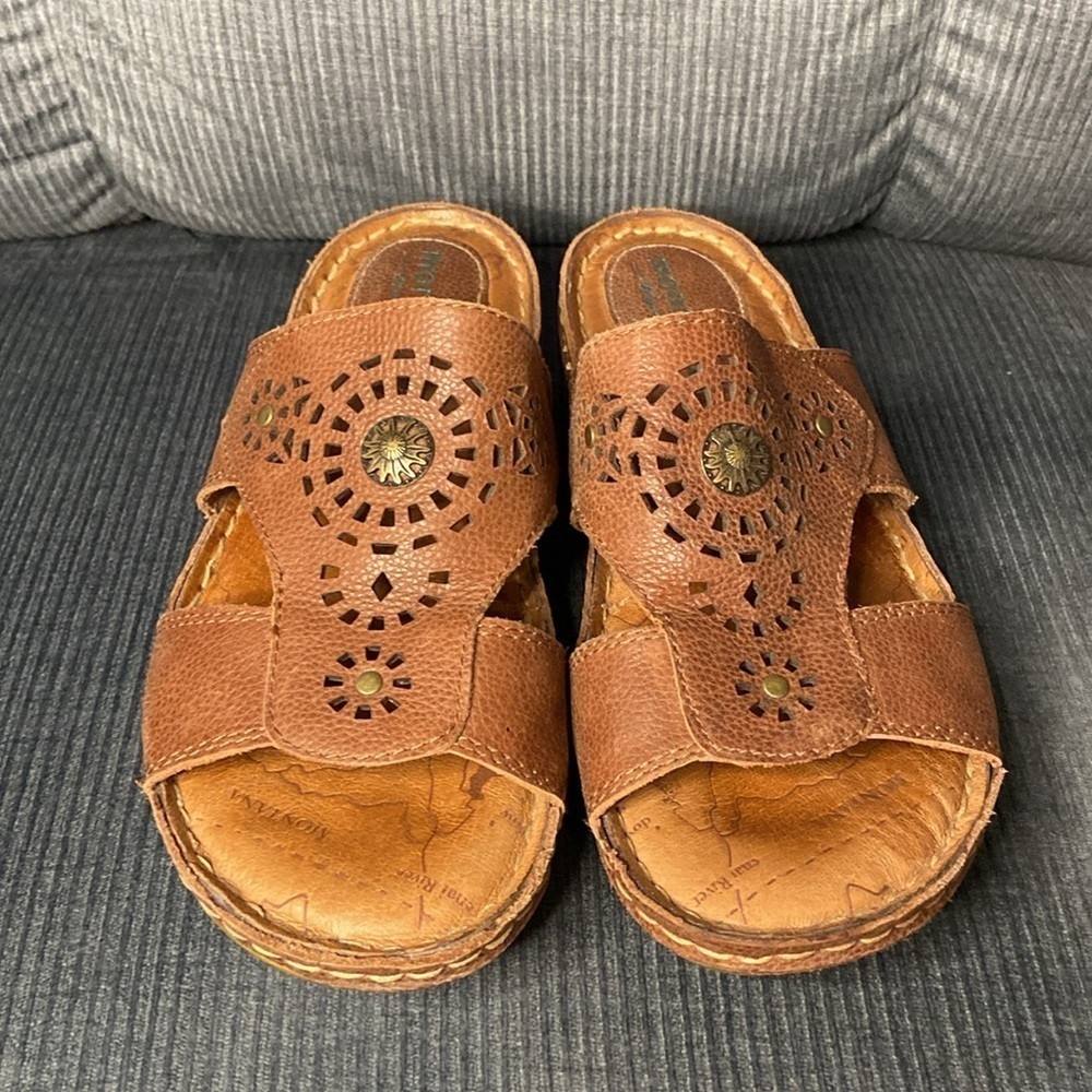 Montana Artisan Crafted Slip On Sandals Slides Brown 8M
